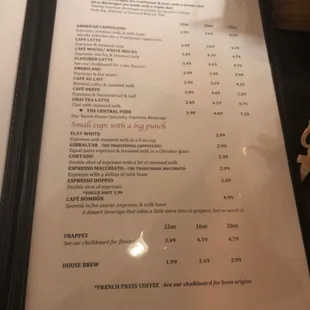 menu