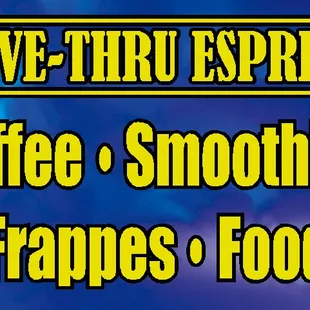 coffee, smoothies, fraps and food