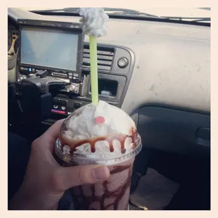 Whip cream on top of the straw :)