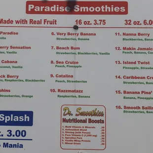 menu