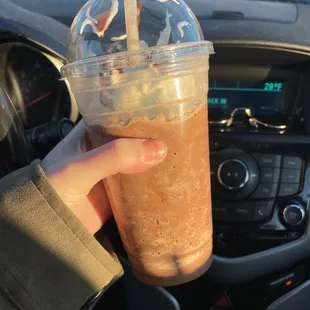 Obviously I drank some but it was pretty before. Frozen hot chocolate