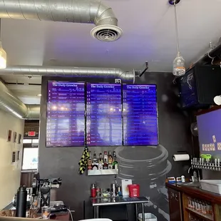 Menu, lower level bar