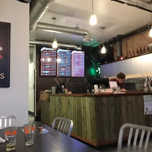 45 beers and 4 wines on tap, plus cold brewed coffee in a can.