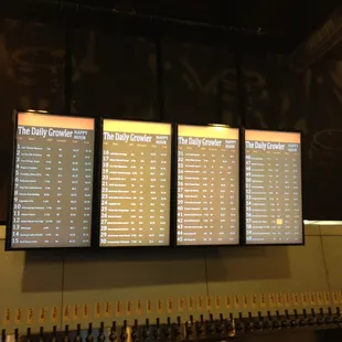Tap list on the LCD screens.