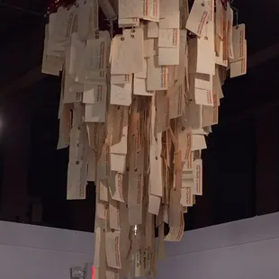 A chandelier of growler tags!!