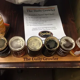 Founders Barrel Aged series flight! It&apos;s like finding an unicorn, pegasus, jackalope, griffon, sphinx, and a centaur all in one place.