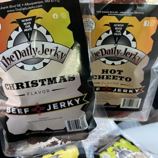 two packages of hot dog treats