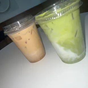 Iced Oat Milk &amp; Iced Matcha Lattes