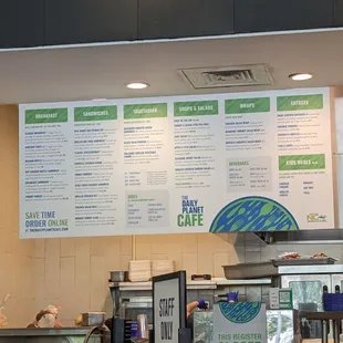 menus on the wall