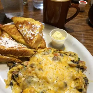 Cheesy scramble, French toast, and a bottomless cup of joe. Just what I need before yard work.