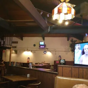 a television in a pub