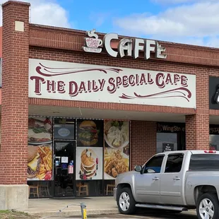 a truck parked outside