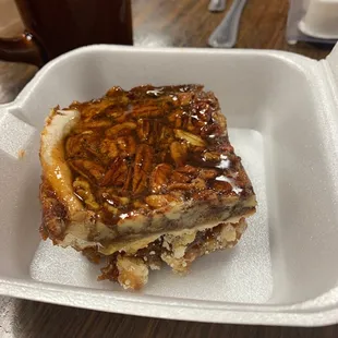 I'm stuffed! So pecan cobbler to go!