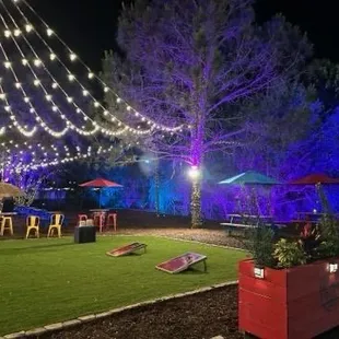 Enjoy the ambiance of our Food Truck Garden which includes fun yard games