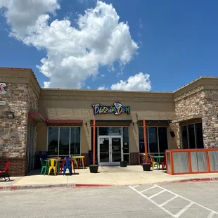 the front of the building