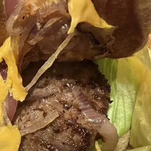 Plant-based Beyond burger is great tasting. I requested grilled onions