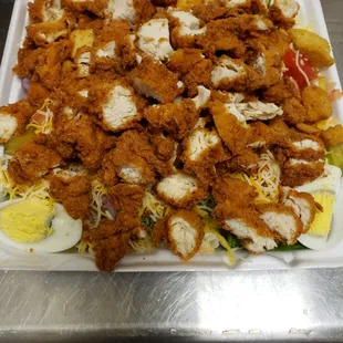 chicken wings and fried chicken, food