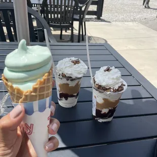 Pistachio and buckeye sundae