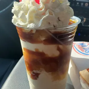 Pineapple upside down cake sundae