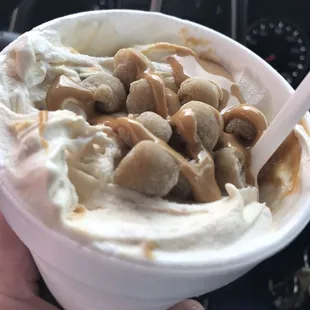 Peanut butter cookie dough twister