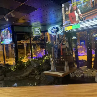 Waterfall, Celtics getting beat at home, outside -20 degree patio.