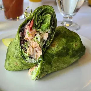 Smoked salmon wrap