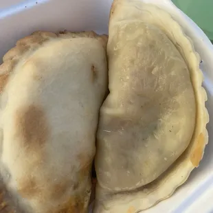 Raw dough ham &amp; cheese empanada