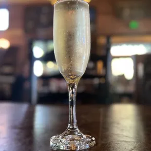 a glass of champagne