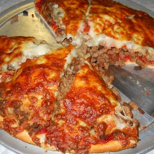 Having pizza at Danish Baker on Veteran's Day Weekend, 2016.