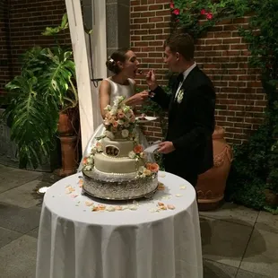 Wedding Cake from Danish Pastry House (flowers by Faris Flowers).