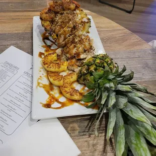 Jerk chicken and shrimp taco