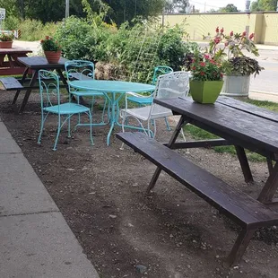 Neat little outdoor seating.