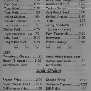 menu