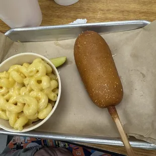 Corn dog &amp; Mac n cheese