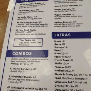 Simple breakfast menu.