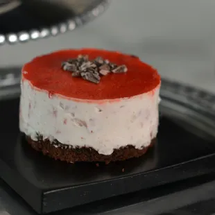 Strawberry Mousse Mini Cakes. The cupcake alternative! We deliver for free in Dallas.