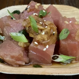 Tasty fresh poke- beer week luau special app