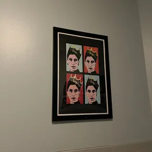 Artwork in women's bathroom