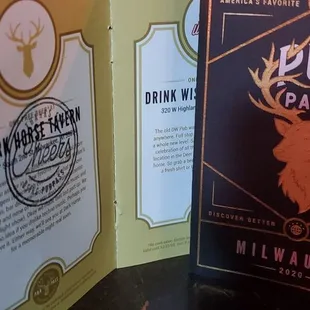 a close up of a menu