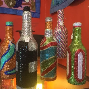 Exquisite sequinned bottles from Haiti!