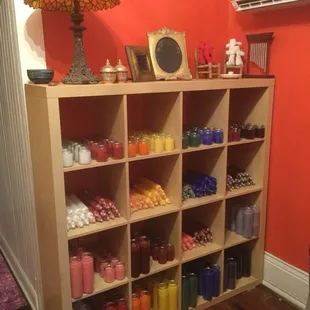 The Dark Lady offers an array of vigil candles and spell candles in a wide range of colors and purposes