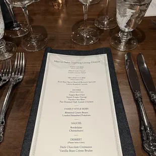 the menu