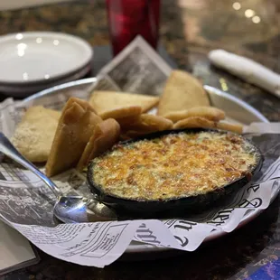 Spinach dip with pita
