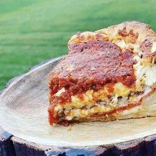 a slice taken out of it