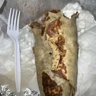 Comparison to a regular plastic fork. It was huge.