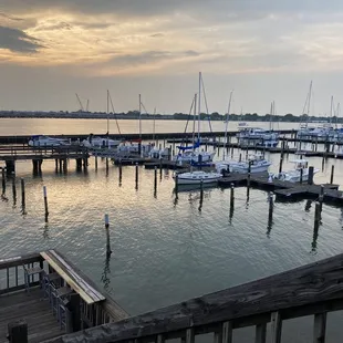 Outdoor seating view of marina
