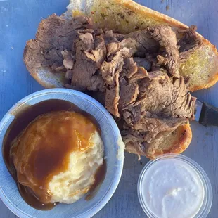 Shaved Prime Rib Sandwich- don&apos;t bother unless you want a dried, fatty gristle sandwich. The roll was good.