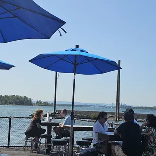 Outside floating deck on the river