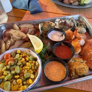 The Broiled Seafood Platter (no substitutions can be made)