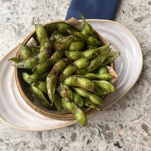 Spicy Charred Edamame